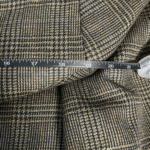 Jos A Bank Mens 40R Plaid Blazer Jacket 55% Silk‎ 45% Wool Brown - Picture 4 of 8